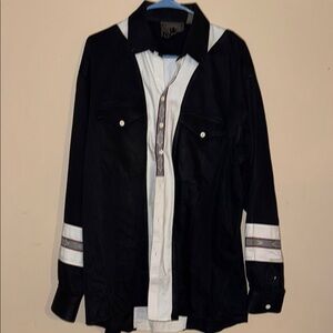 Spindle River XL Men's Black and White Western Shirt Vintage